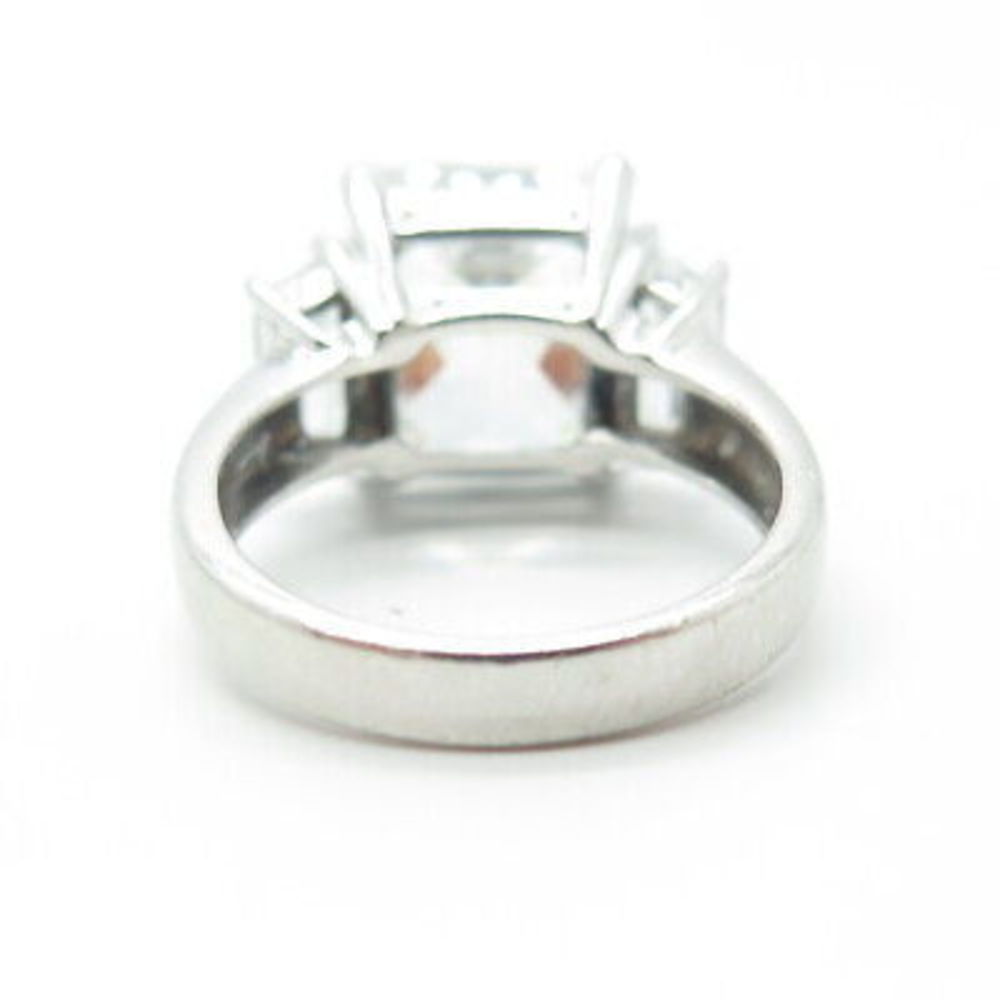 925 Sterling Silver Vintage Uncas Square-Cut White C Z Engagement Ring Size 6 - Picture 5 of 8